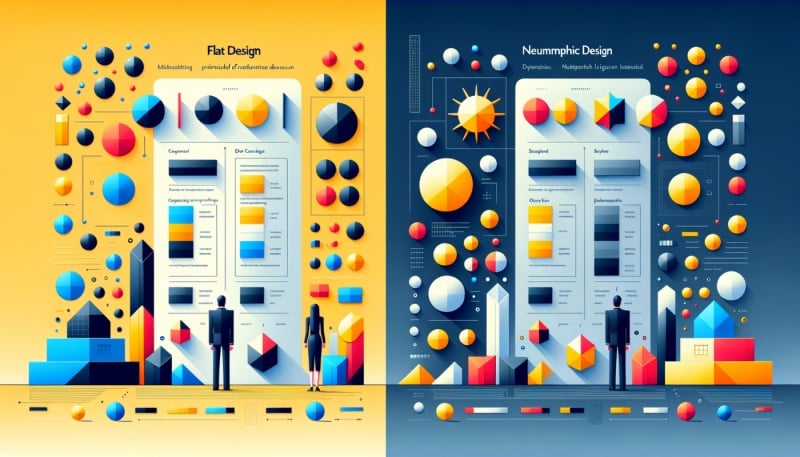 Entendiendo los principios del diseño flat y el neumorfismo: Evolución y aplicación en la era digital