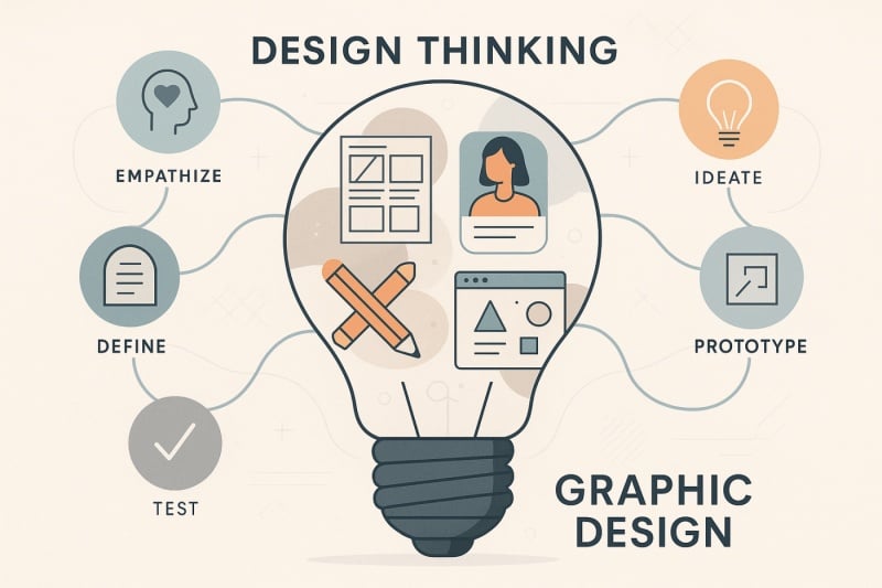 Design Thinking en Diseño Gráfico: Metodología Centrada en el Usuario para la Innovación Visual