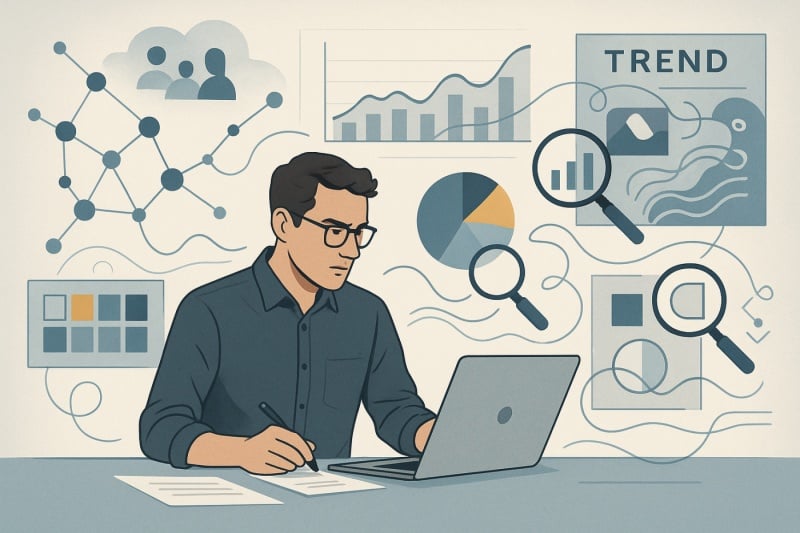 Técnicas de Investigación y Análisis de Tendencias en Diseño: Metodologías para Anticipar el Futuro Visual